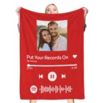 Scannable Music Code Photo Engraved Black Blanket with Package Gift for Couple - Image 4
