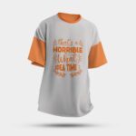 Multicolour Round Oversized T-Shirt with Bold "That's a Horrible What Idea Time" Graphic - Image 3