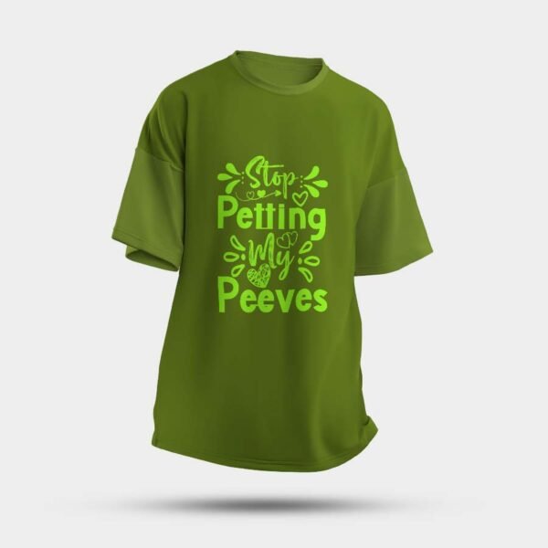 Multicolour Oversized T-Shirt – "Stop Petting My Peeves"