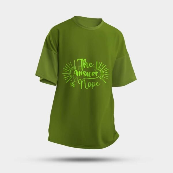 Multicolour "The Answer is Nope" Oversized Round Neck T-Shirt