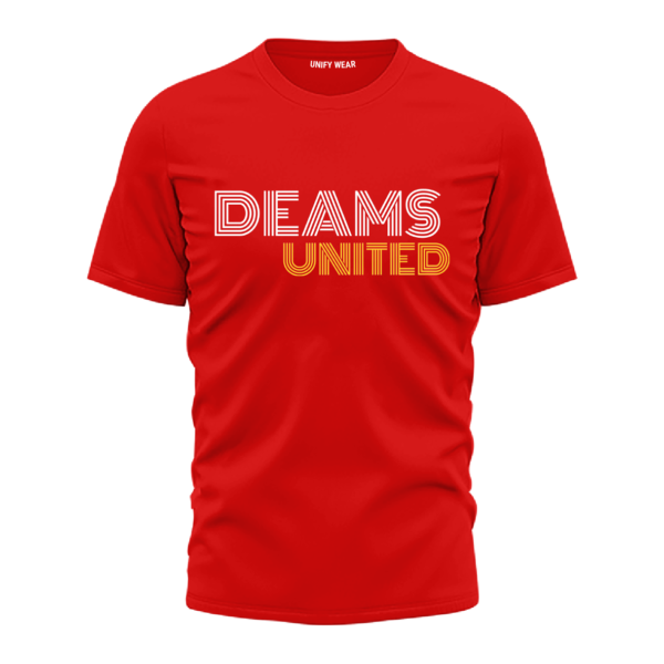 Red Round-Neck T-Shirt - "DREAMS UNITED"