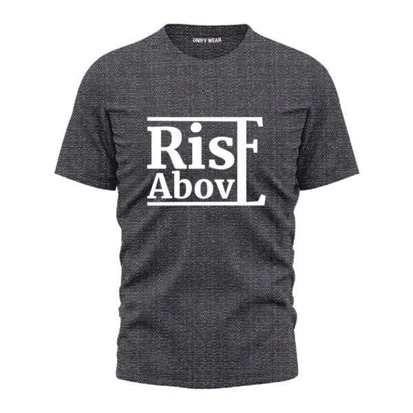 Unisex "Rise Above" Black Round-Neck T-Shirt