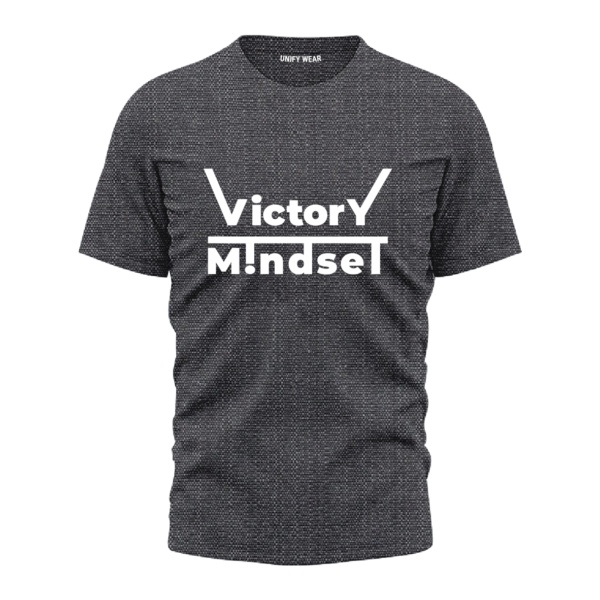 Black Round Neck T-Shirt - "Victory Mindset" Bold Text