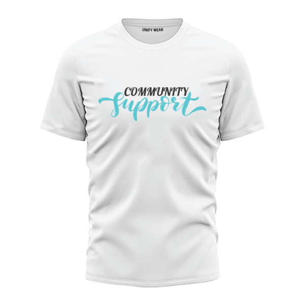 Community Support Grey Round Neck T-Shirt