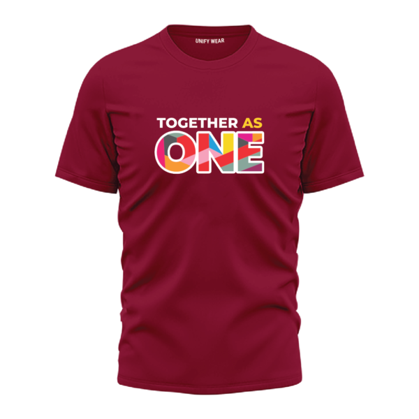 Unisex Round Neck T-Shirt "Together as One Red "