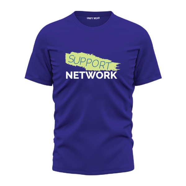 Blue Round Neck T-Shirt - Support Network Edition