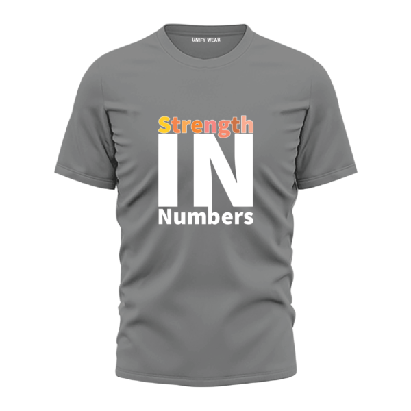 Grey Round Neck T-Shirt - Strength in Numbers Edition