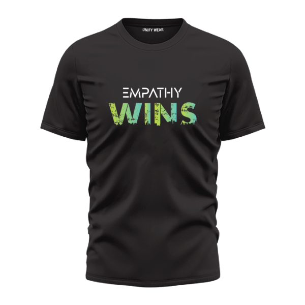 Black Round Neck T-Shirt - Empathy Wins Edition