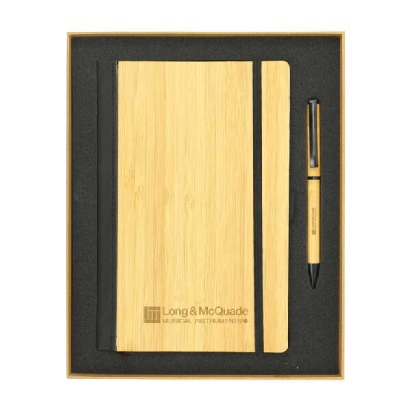 Bamboo Journal Set with A5 Size Notebook and Pen
