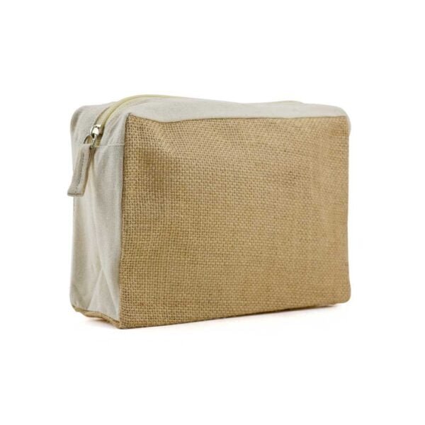 Jute and Cotton Zipper Pouch