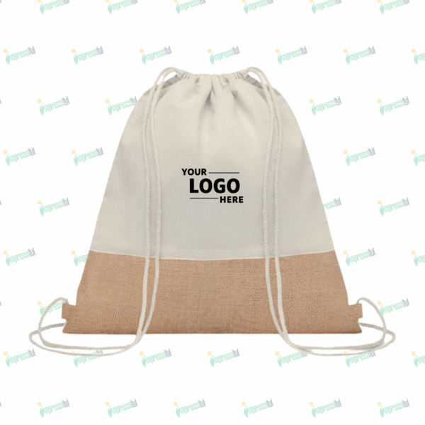 Cotton & Jute Drawstring Bag