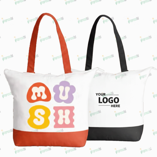 Customised Zipper Cotton Tote Bag
