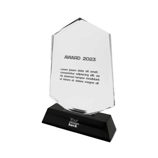 Crystal Trophy with Black Base
