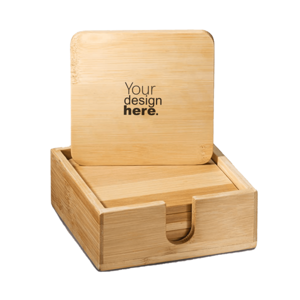 Square Bamboo Coasters – Set of 4