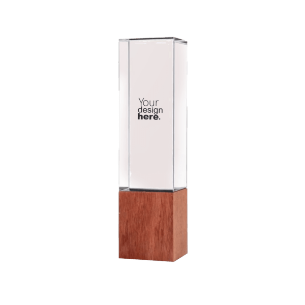 Cuboid Trophy with Wooden Base
