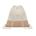 Cotton & Jute Drawstring Bag - Image 3
