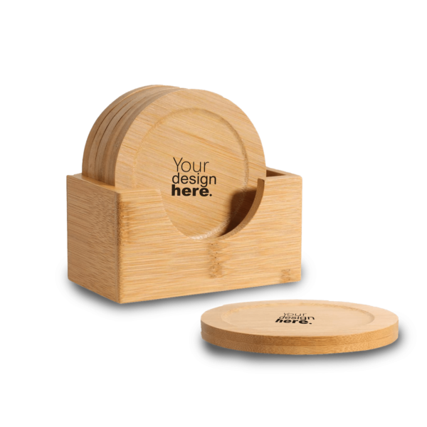 Round Wooden Coasters – Set of 6
