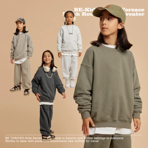 Round Neck solid Color Sweatshirt