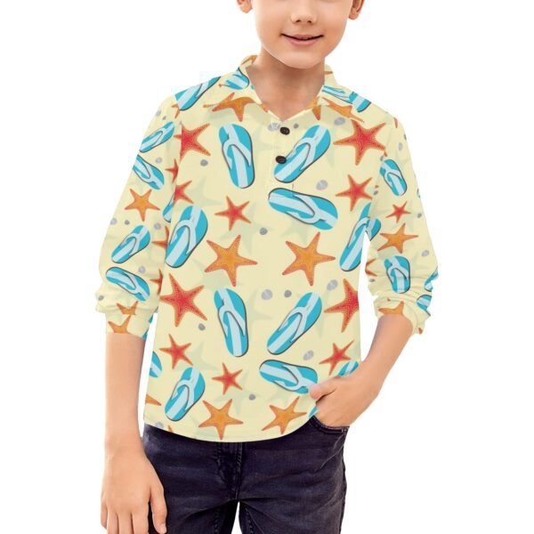 Big Boys' Long Sleeve Polo Shirt T73