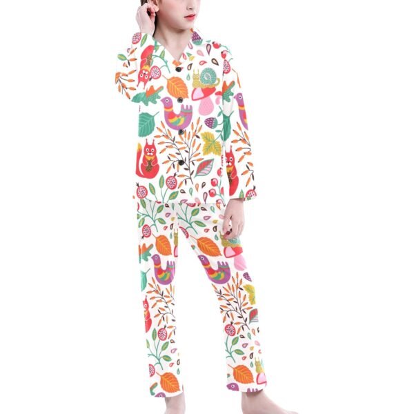 Big Girls' V-Neck Long Pajama Set (Sets 02)