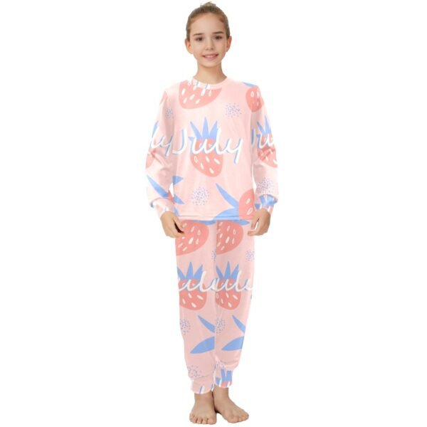 Big Girls' Crew Neck Long Pajama Set (Sets 18)