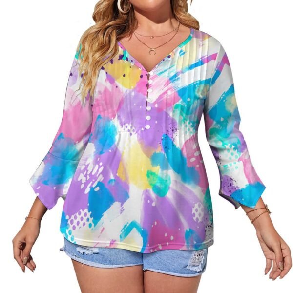 Women's ruffled petal sleeve top