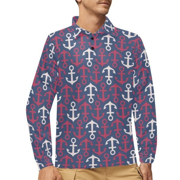 Men's Long Sleeve Polo Shirt (T73)