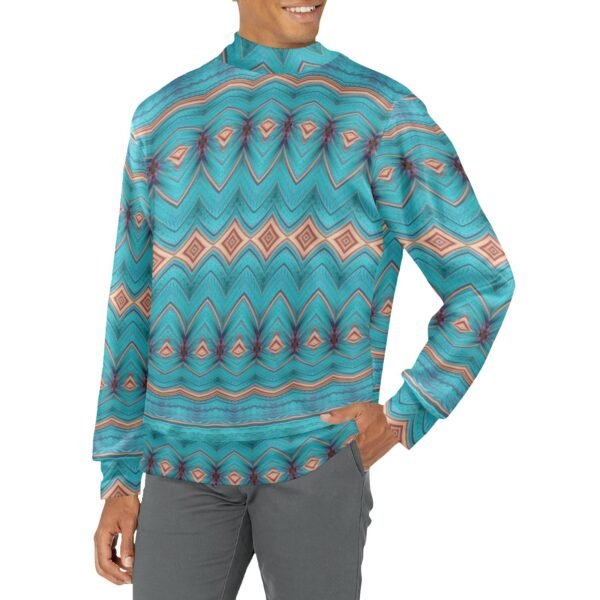Men's All Over Print Mock Neck Sweater (Model H43)