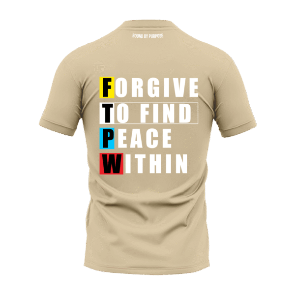 Light Cream Round Neck T-Shirt - "Forgive to Find Peace Within"