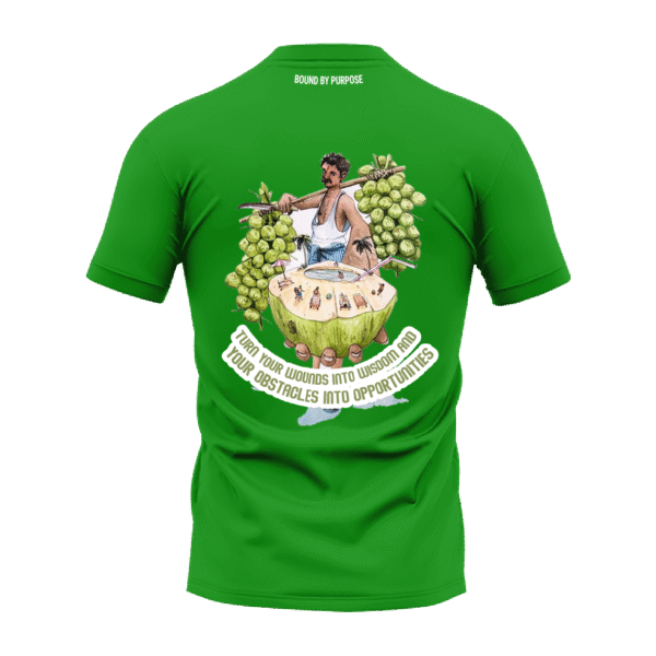Green Round Neck T-Shirt - "Words to Wisdom, Obstacles to Opportunities"