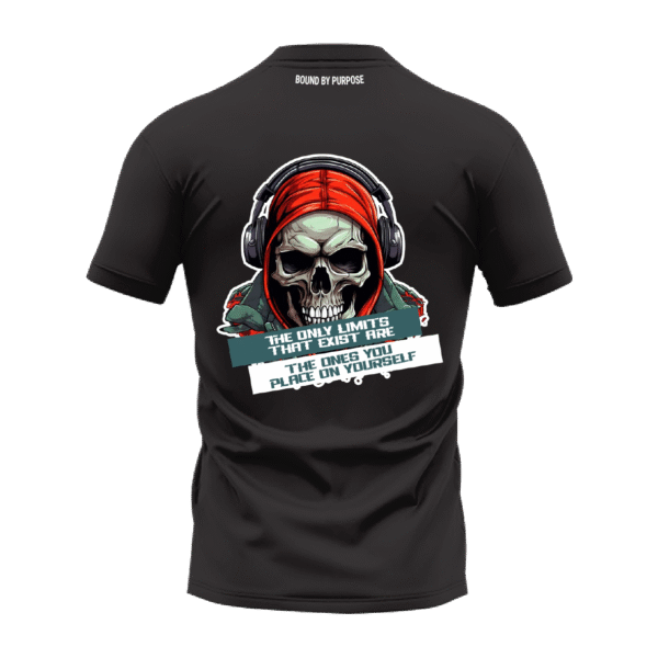 Black Round Neck T-Shirt - "The Only Limits That Exist Are the Ones You Place on Yourself" Bold Text