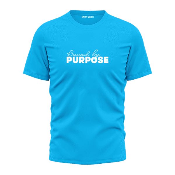 Sky Blue Round Neck T-Shirt - "Dream Big, Work Hard, Stay Focused