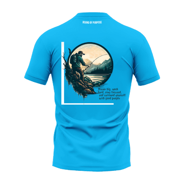 Sky Blue Round Neck T-Shirt - "Dream Big, Work Hard, Stay Focused