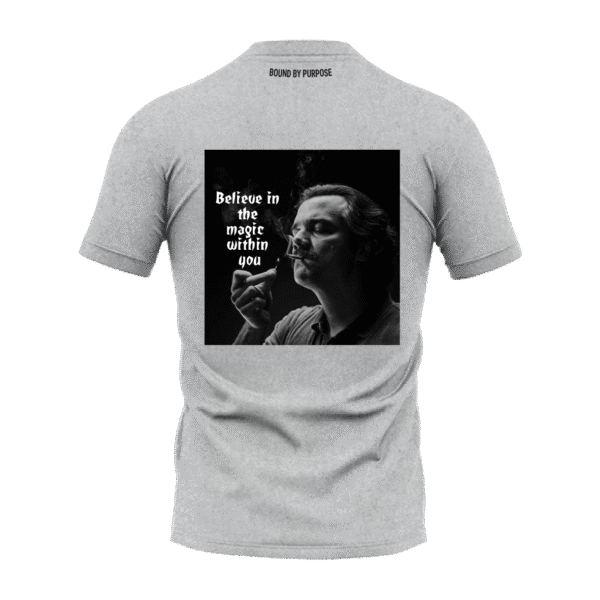 Grey Round Neck T-Shirt - "Believe in the Magic Within You"