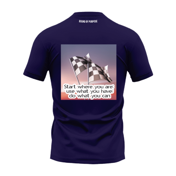 Dark Blue Round Neck T-Shirt - "Start Where You Are"