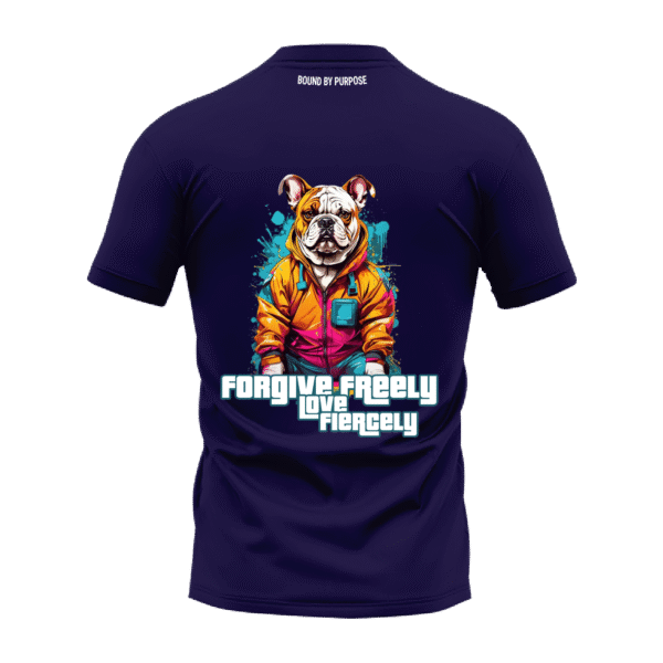 Dark Blue Round Neck T-Shirt - "Forgive Freely, Love Fiercely"