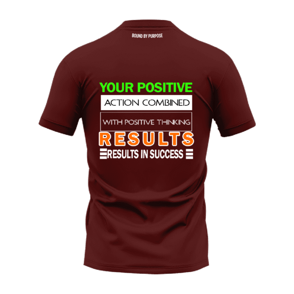 Brown Round Neck T-Shirt - "Your Positive Action Combined with Positive Thinking Results in Success"