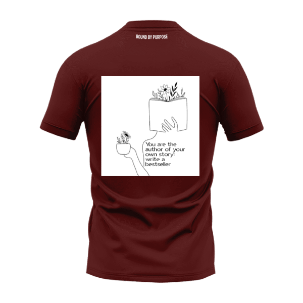 Brown Round Neck T-Shirt - "You Are the Author of Your Own Story: Write a Bestseller"
