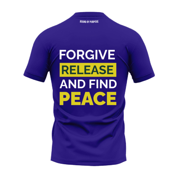 Blue Round Neck T-Shirt - "Forgive, Release, and Find Peace"