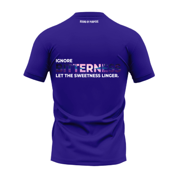 Blue Round Neck T-Shirt - "Ignore Bitterness Let the Sweetness Linger"
