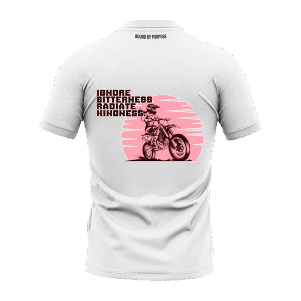 White Round Neck T-Shirt - "Radiate Kindness"