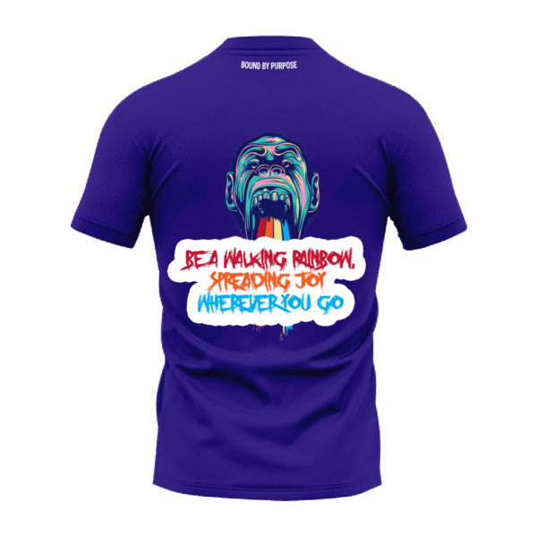 Bea Walking Rainbow Bold Print Black Round Neck T-Shirt