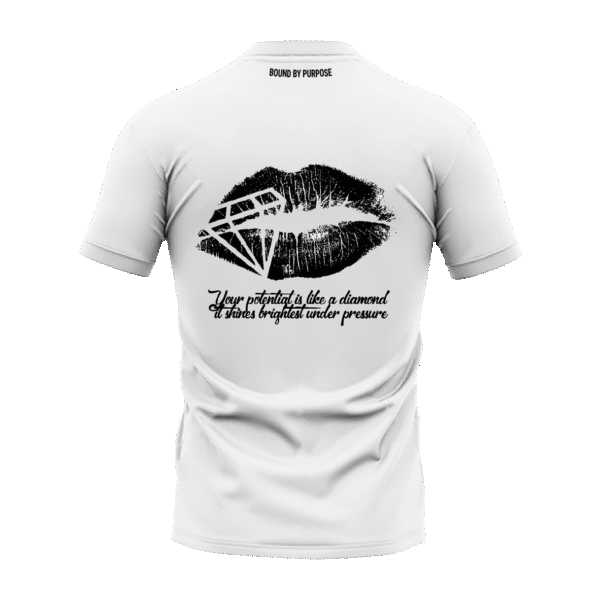 Diamond Potential" Inspirational Quote White Round Neck T-Shirt
