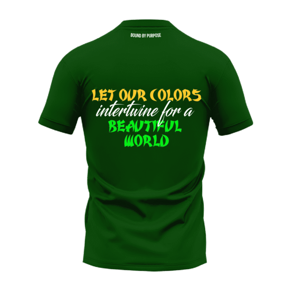 "Let Our Colors Intertwine" Bold Green Round Neck T-shirt