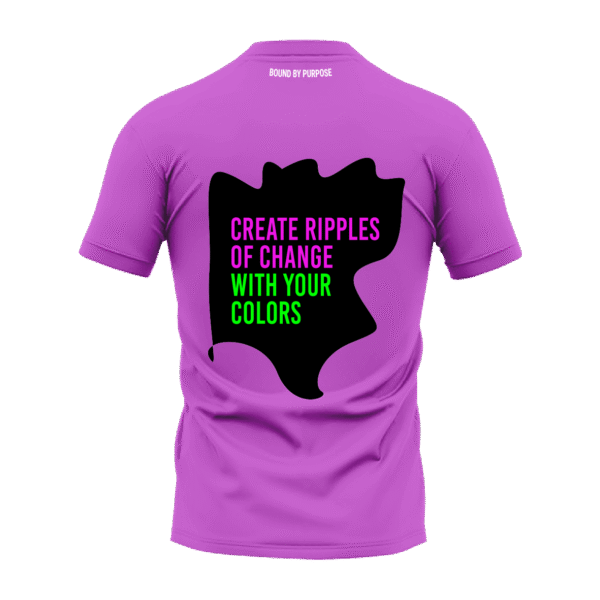 "Create Ripples of Change" Purple Round Neck T-shirt for Men & Women