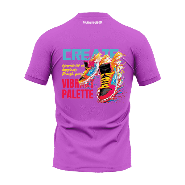 Vibrant Palette Purple Round-Neck T-Shirt - "Create Symphonies of Happiness"