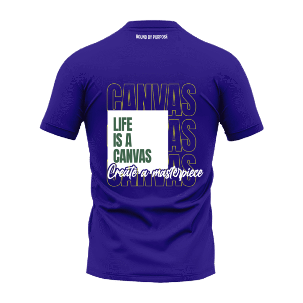 Canvas of Life Blue Round Neck T-Shirt