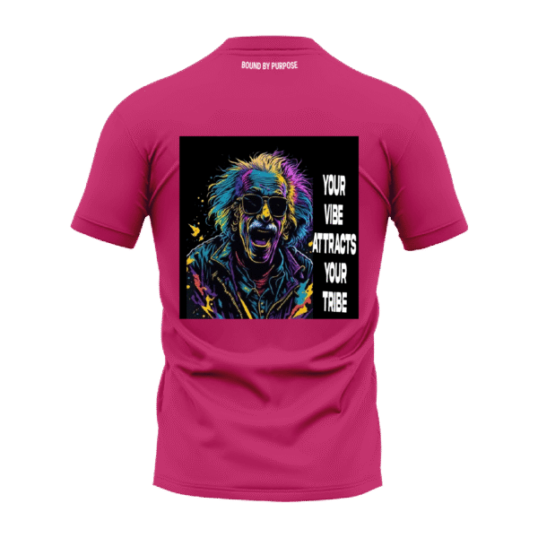 YOUR VIBE ATTRACTS YOUR TRIBE* Blue Cotton Round Neck T-shirt