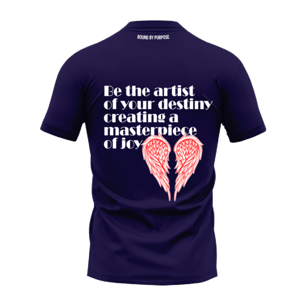 Be the Artist of Your Destiny Blue Round Neck T-shirt