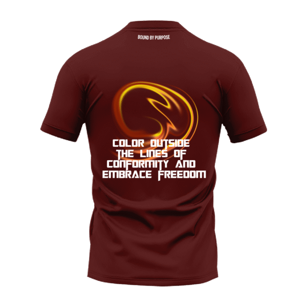 "Color Outside the Lines" Bold Quote Brown Round Neck T-Shirt for Men/Women